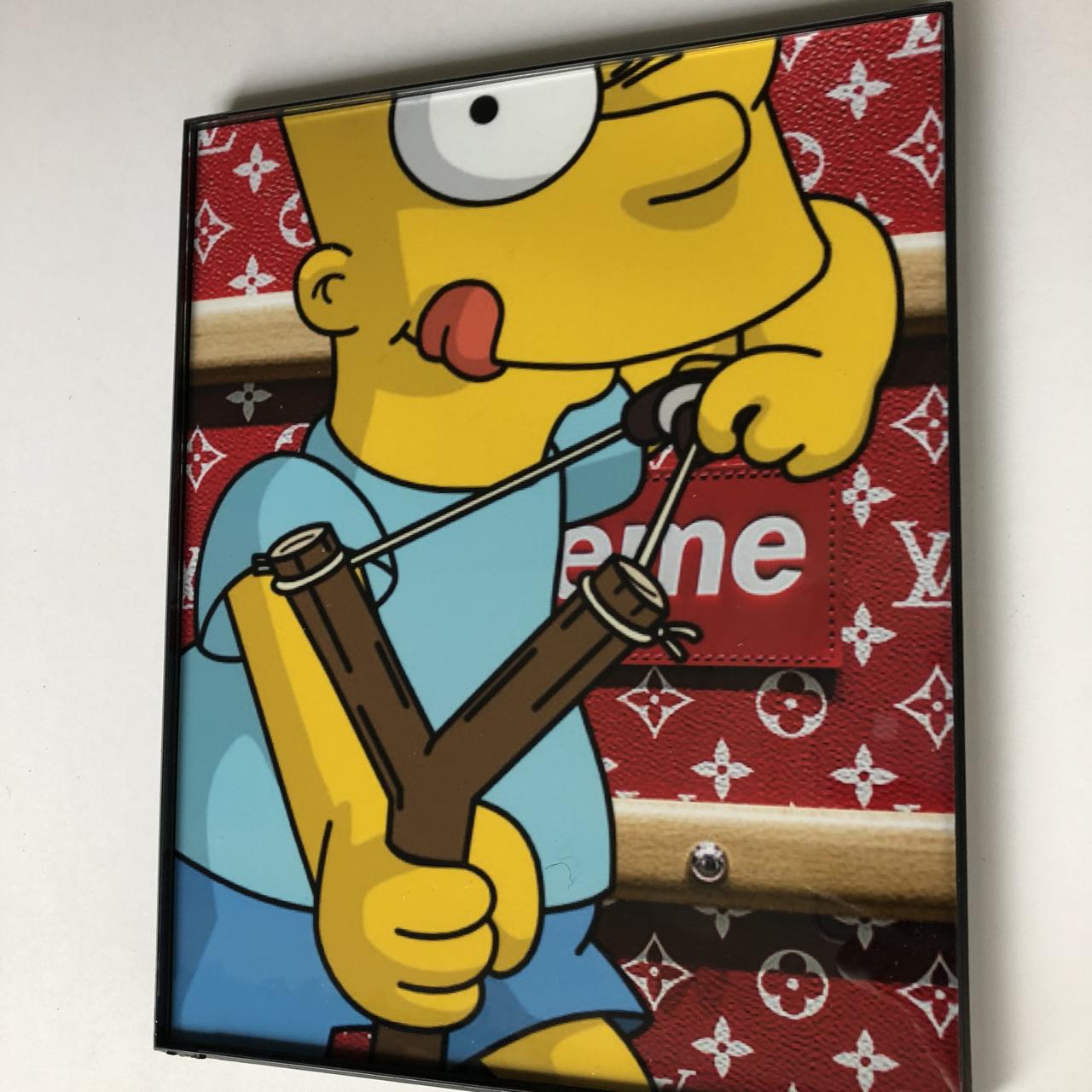 Supreme bape Simpson’s art print with borderless... - Depop