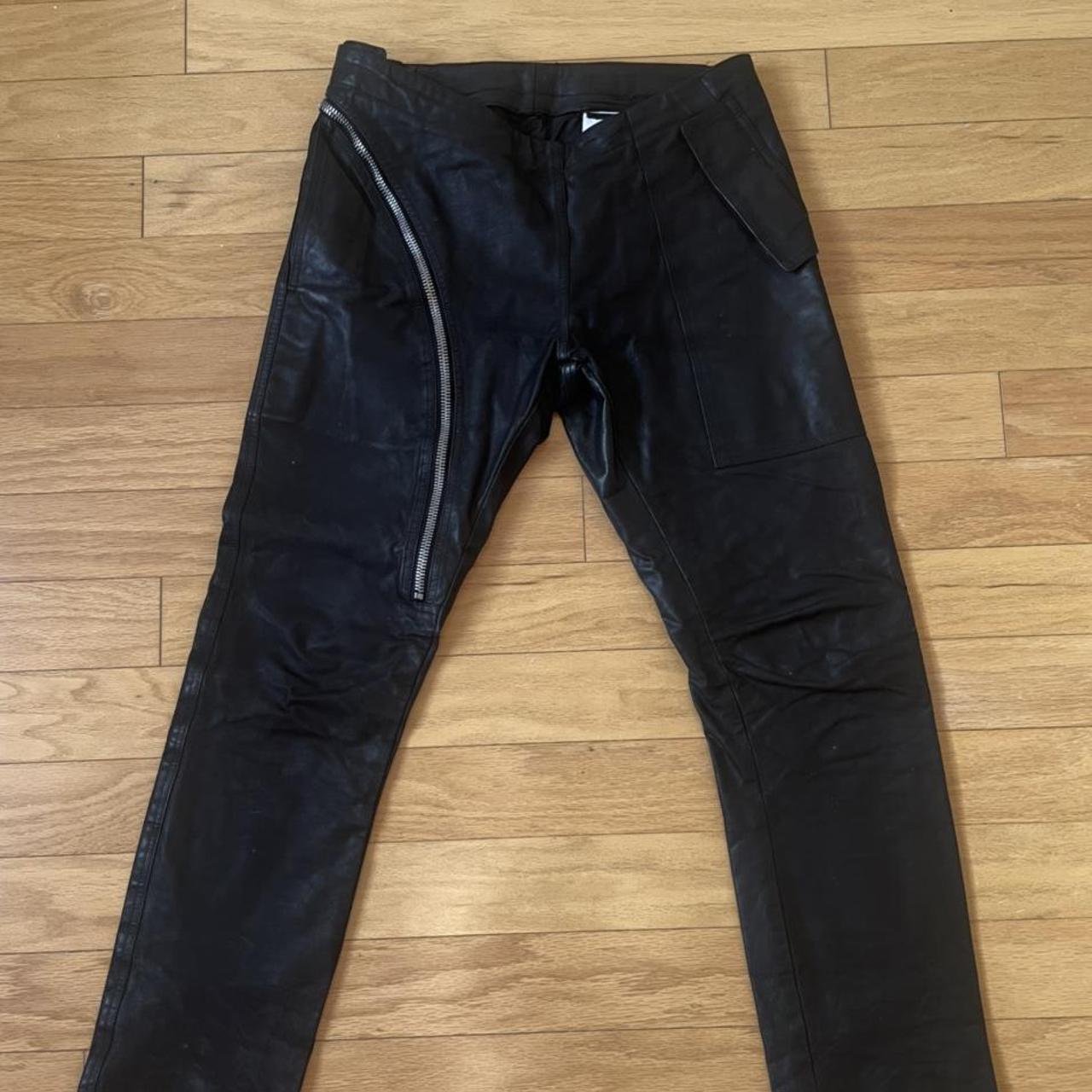 Rick Owens Leather Aircuts Size 30-32 9/10 condition... - Depop