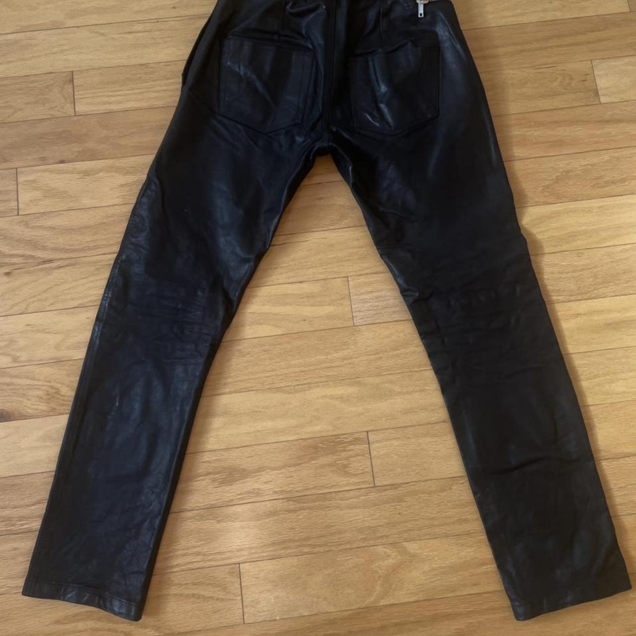 Rick Owens Leather Aircuts Size 30-32 9/10 condition... - Depop