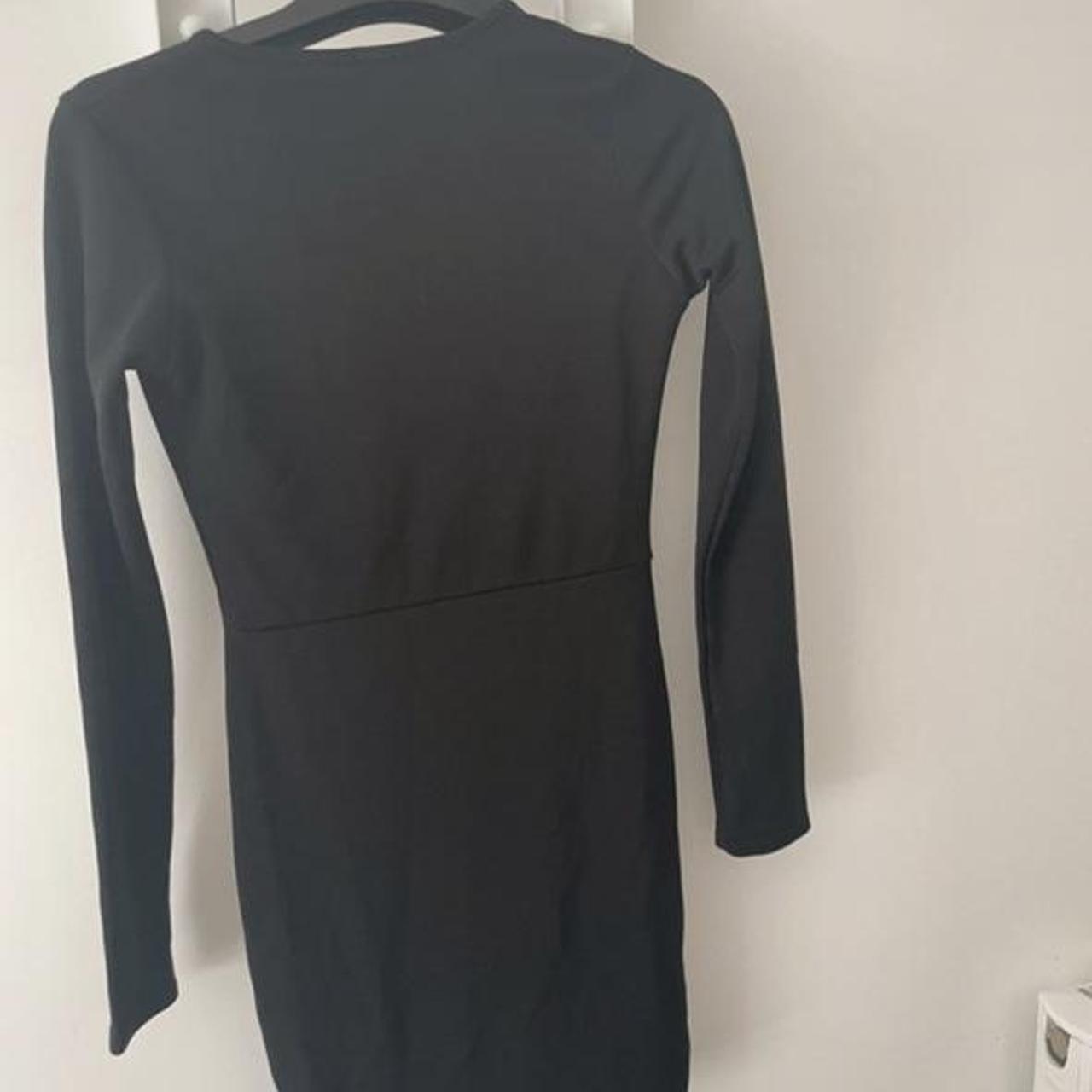 Pretty Little Thing Black Long Sleeve Dress size... - Depop