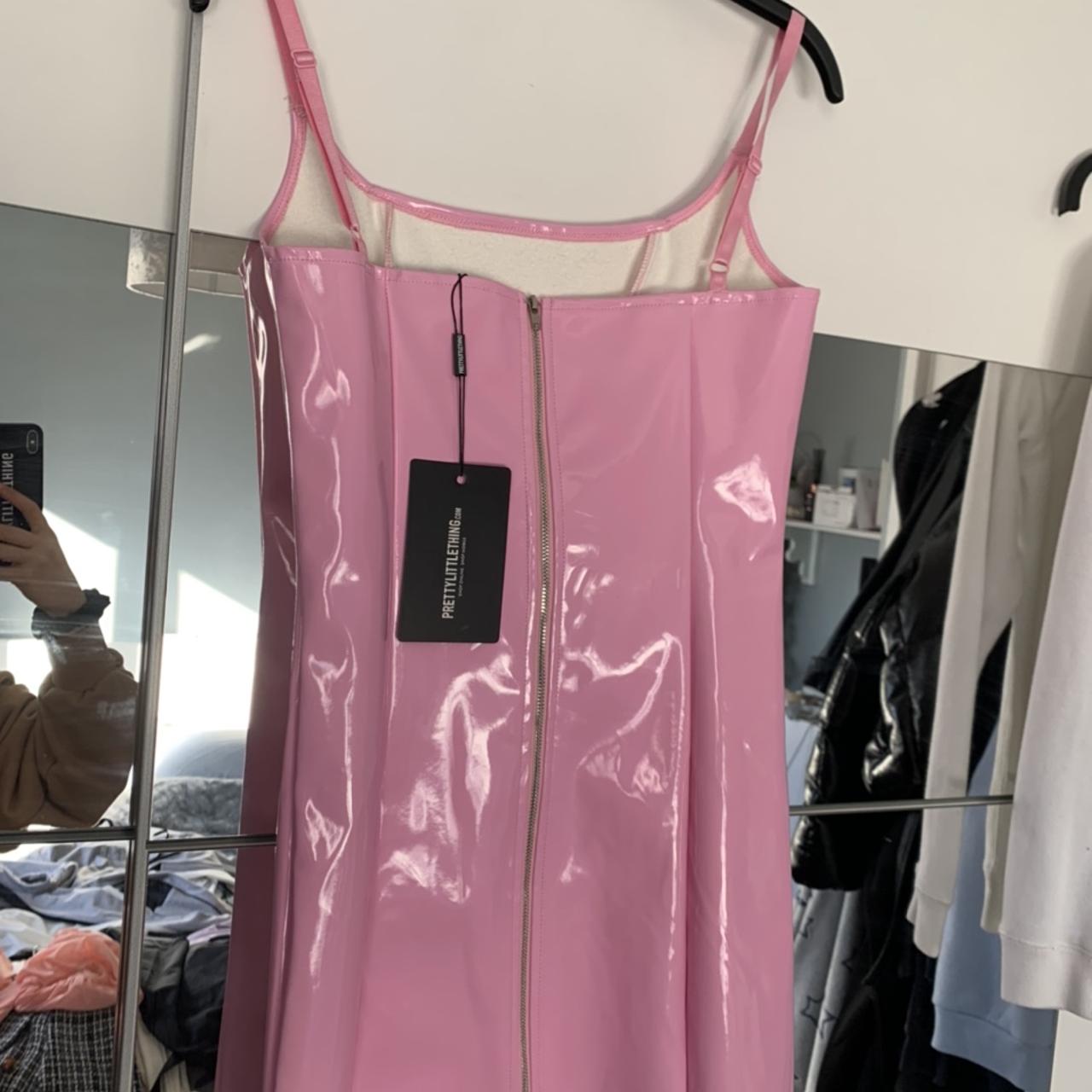 Brand new pretty little thing baby pink PU vinyl... Depop