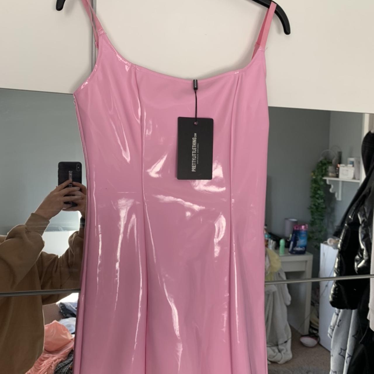 Brand new pretty little thing baby pink PU vinyl... Depop