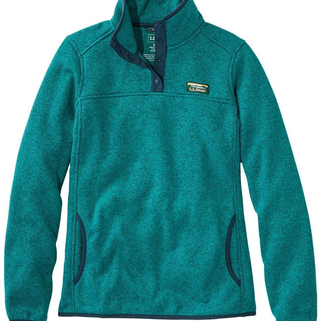 Teal colored sweater fleece pullover from LL Bean.... Depop