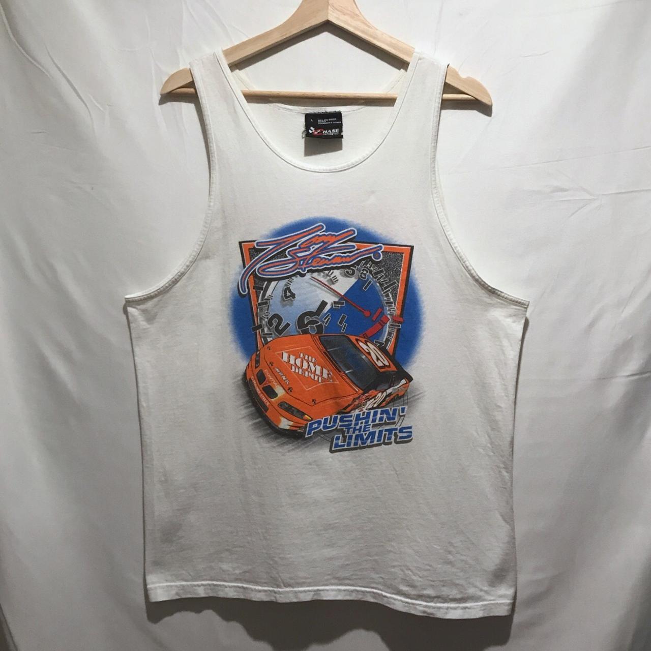 NASCAR Men's White and Orange Vest | Depop