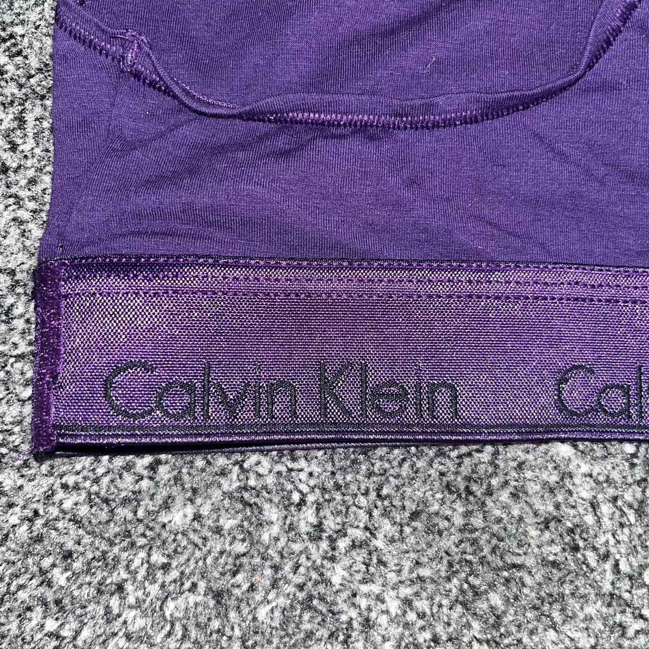 purple calvin klein bra in size small. only worn... - Depop