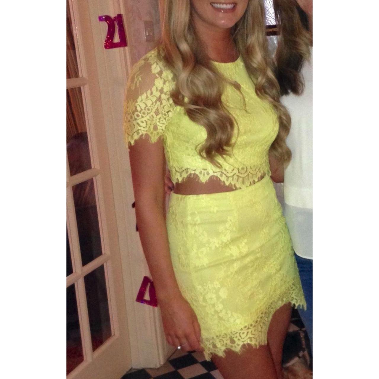 Crop Top Asos Two Piece Dress Yellow Two Piece Yellow Coord