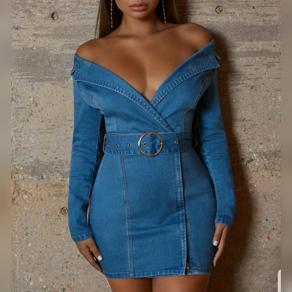 Polly long denim store dress