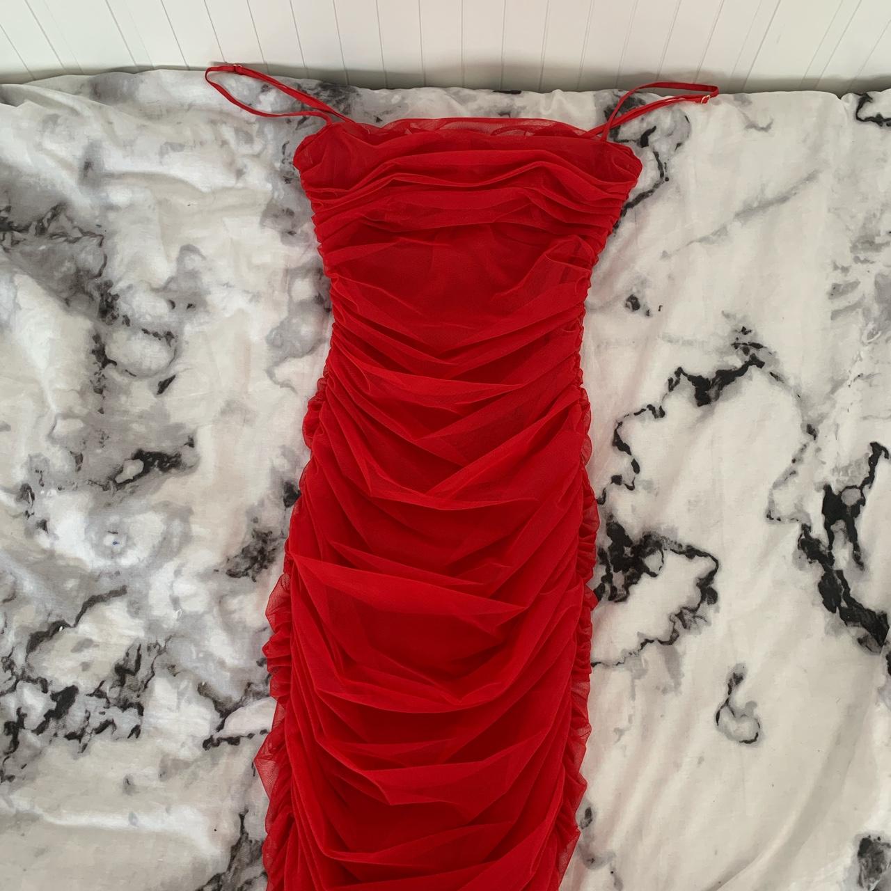 Fornarina Red Organza Mesh Maxi Dress House Of CB Fornarina Red