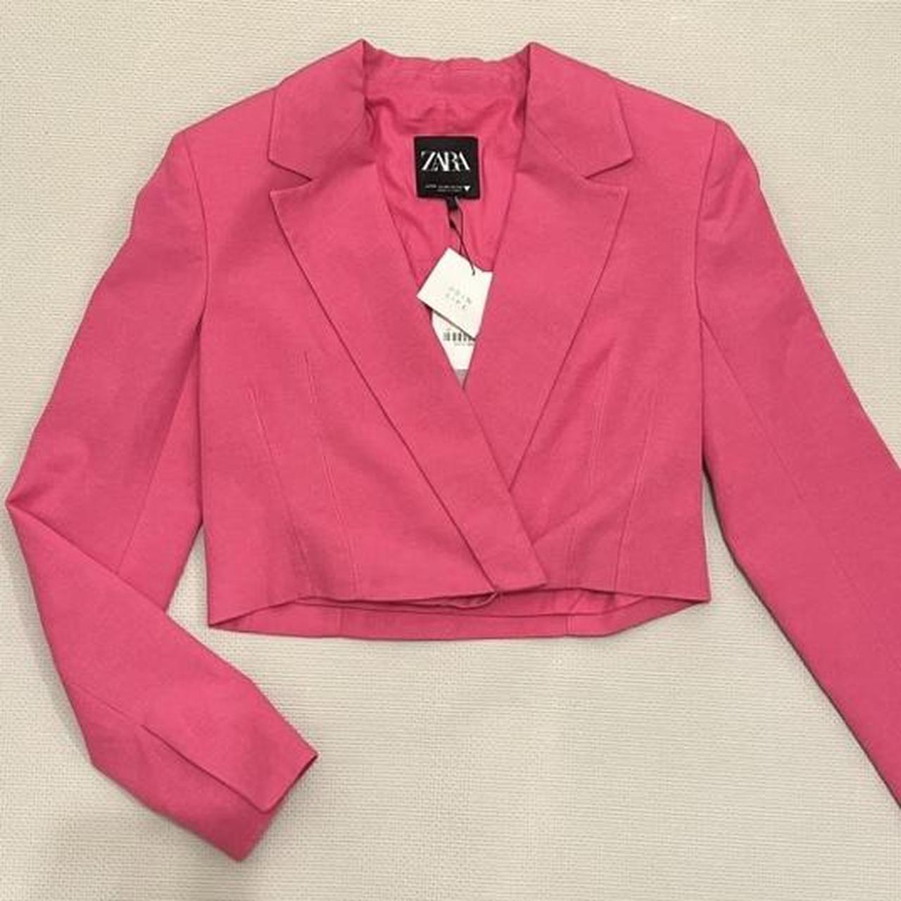 Zara pink cropped blazer Size small Never worn... Depop