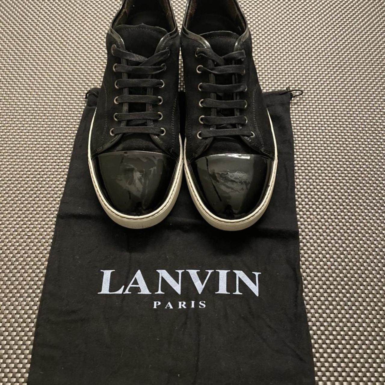 Lanvin Black Low Top Cap Toe Sneaker Sz10* Includes... - Depop