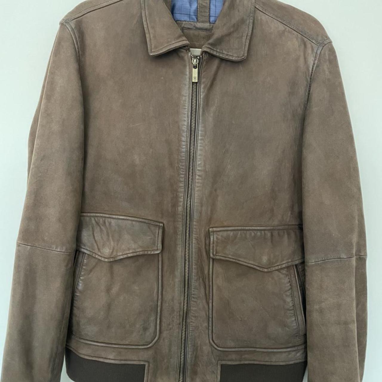 Massimo Dutti Nappa Leather Bomber Aviator