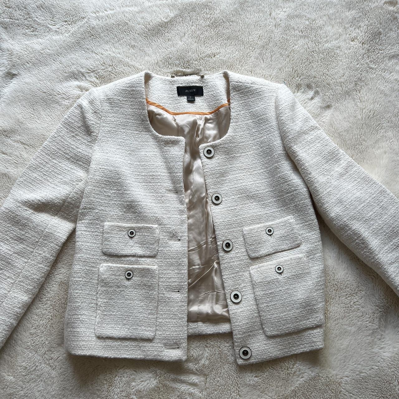 J.Crew Women's Cream Jacket | Depop