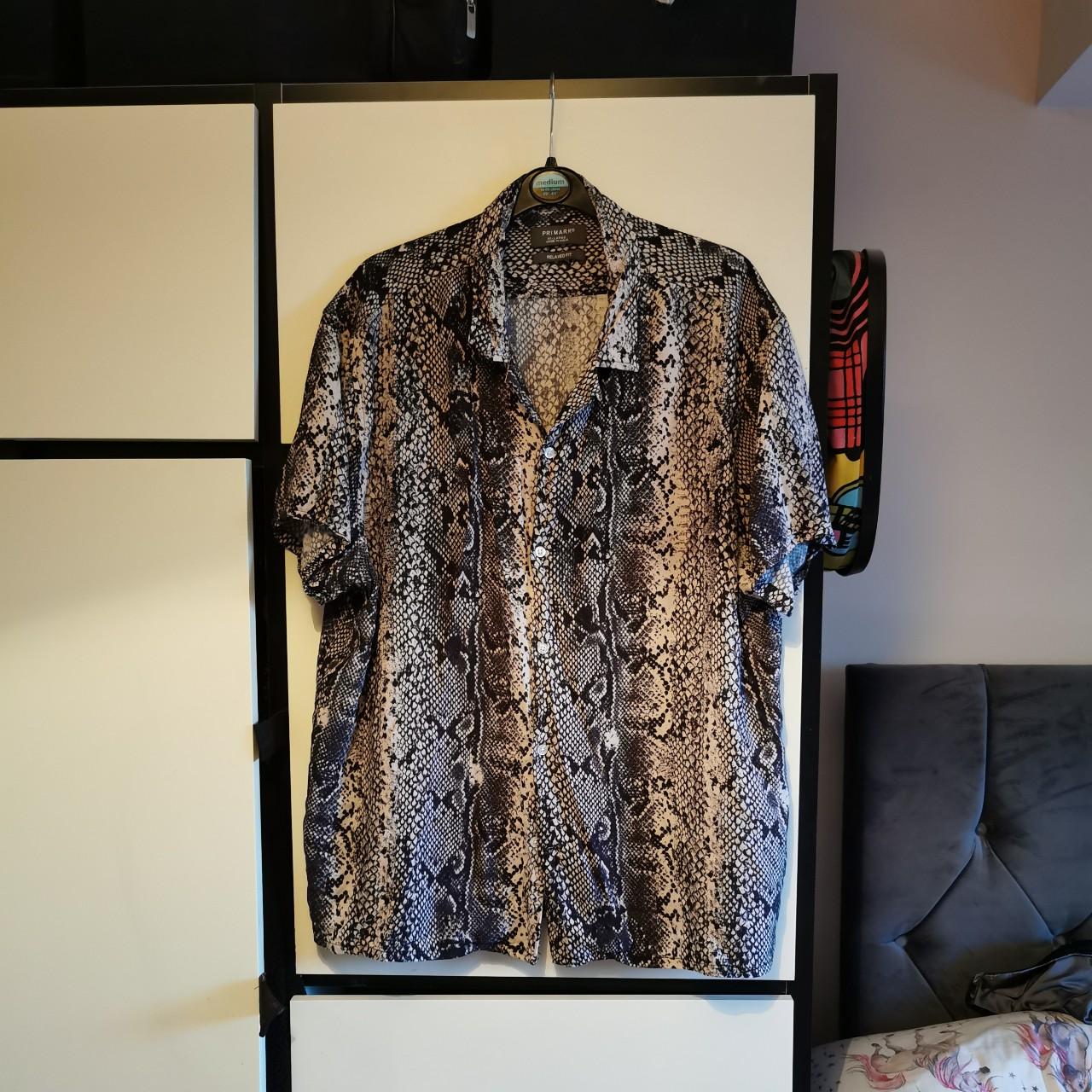 Primark Men's Collared Leopard Print T-Shirt. For... - Depop