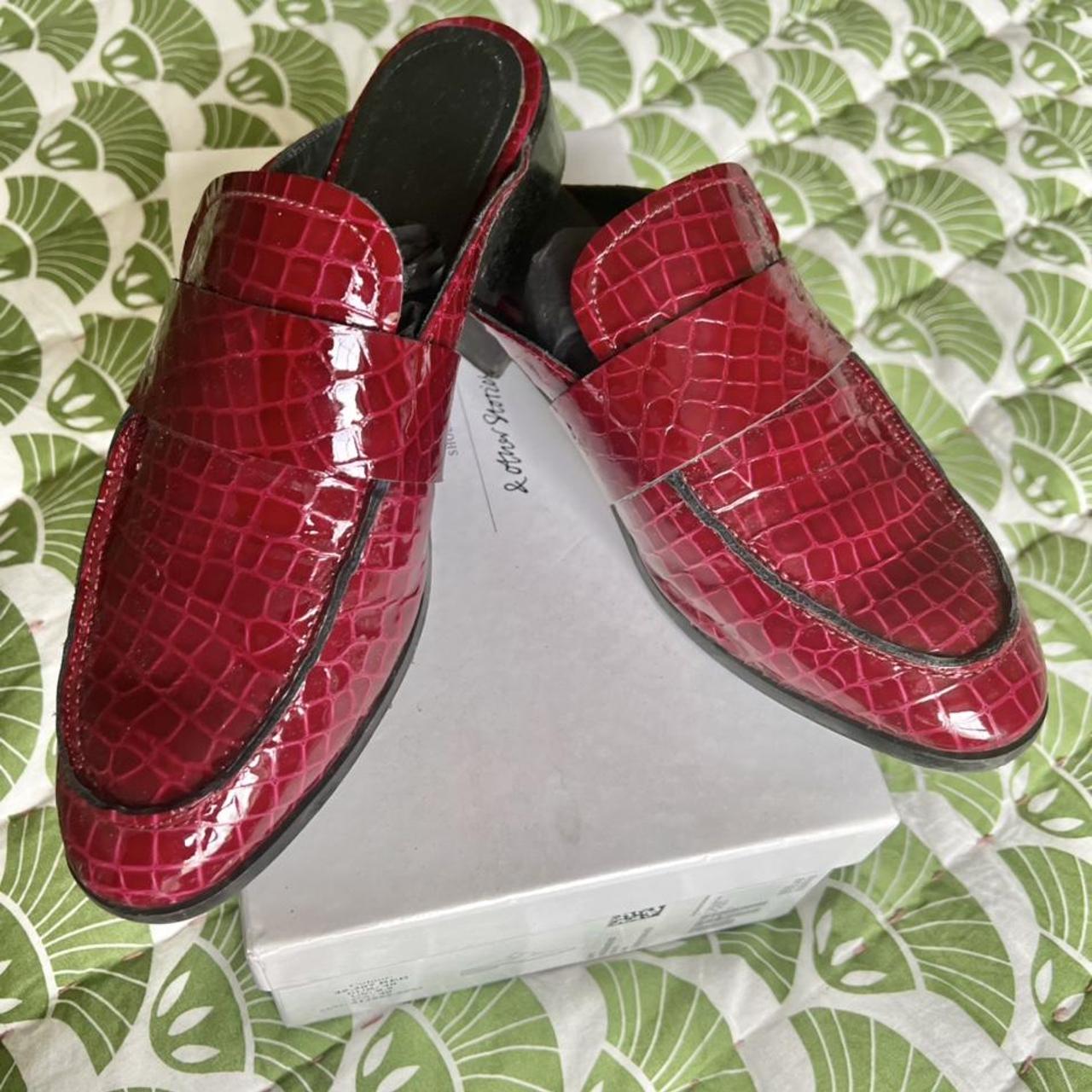 &Other Stories red/burgandy backless loafers Depop