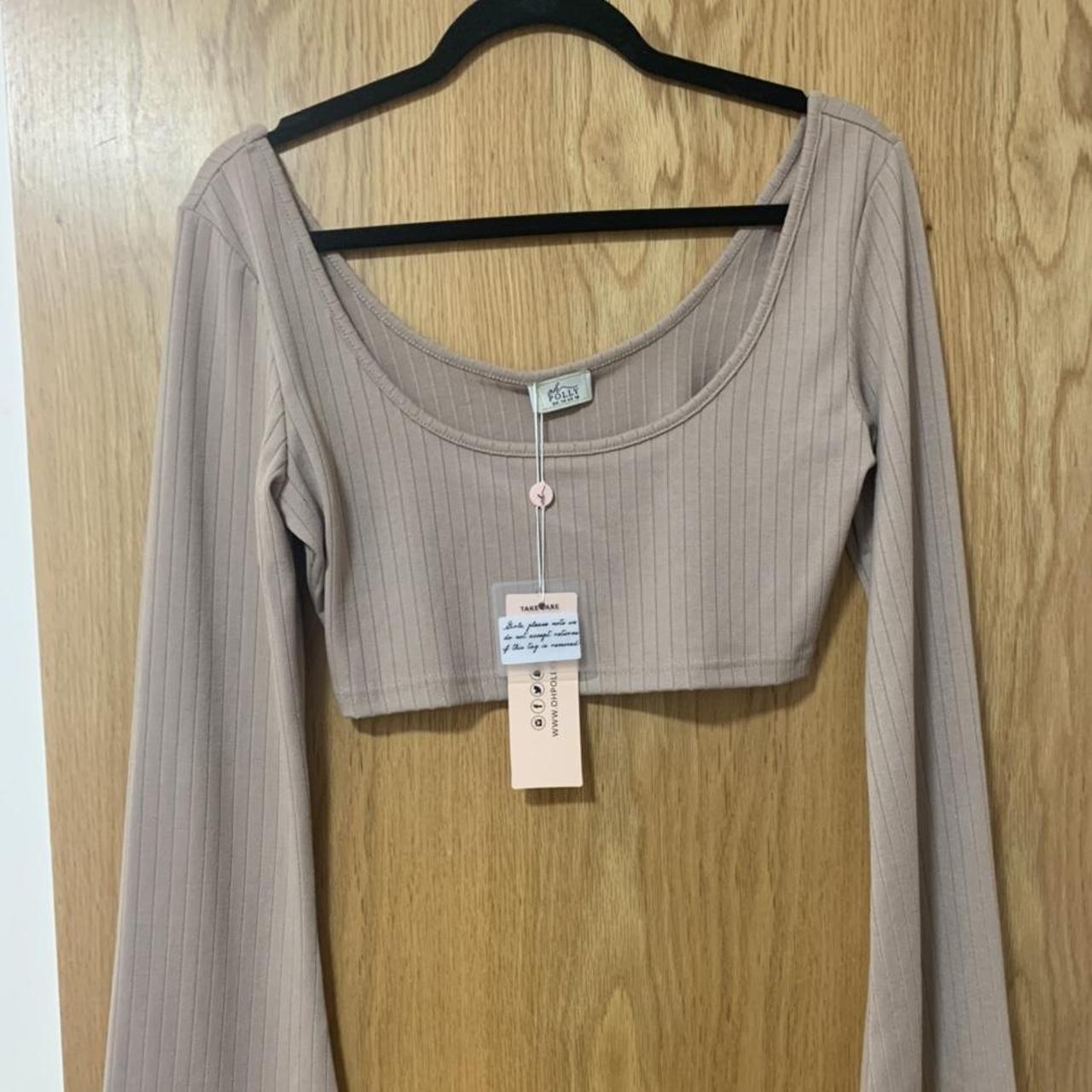 Oh polly long sleeve ribbed crop top, with tags,... Depop