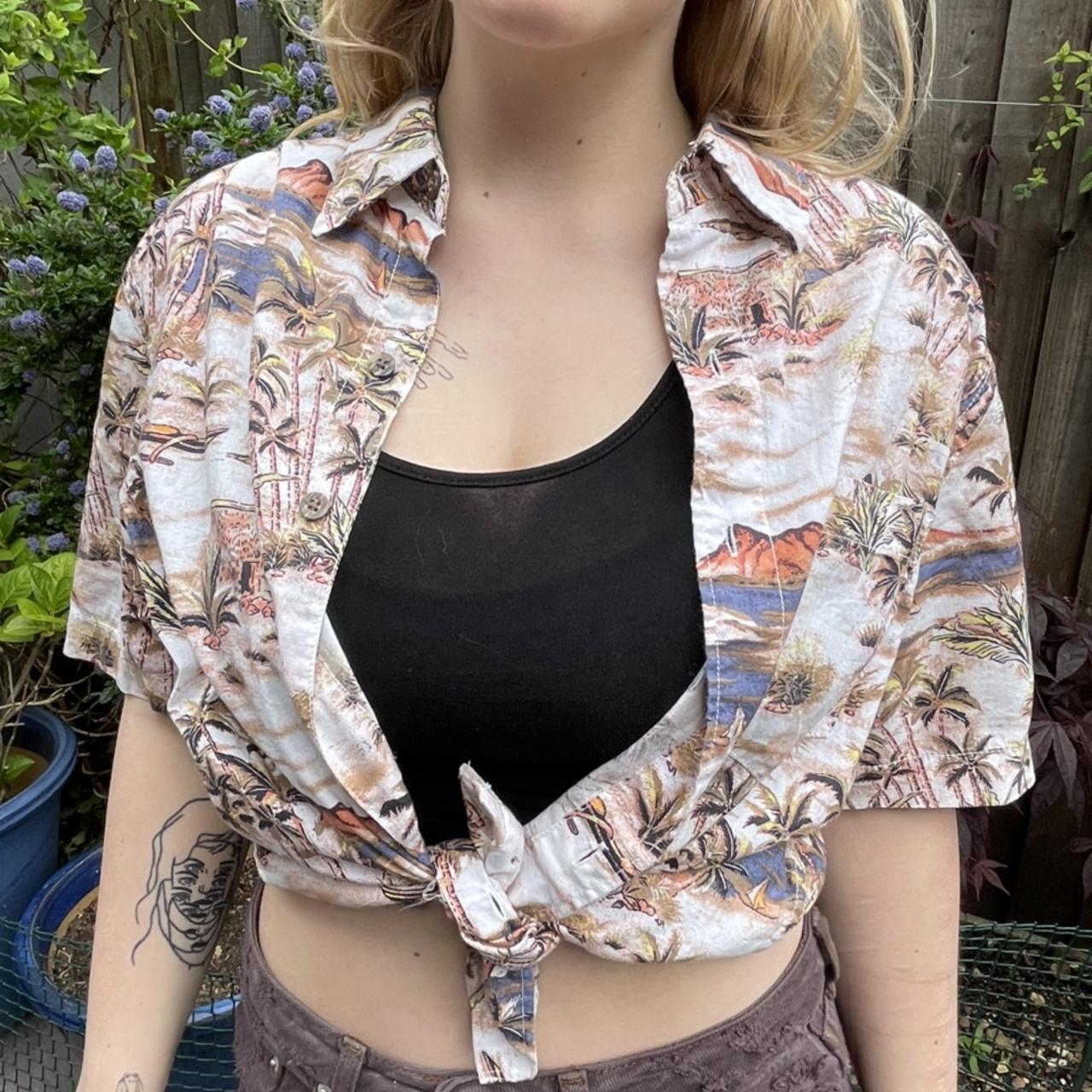 old navy womens hawaiian shirt
