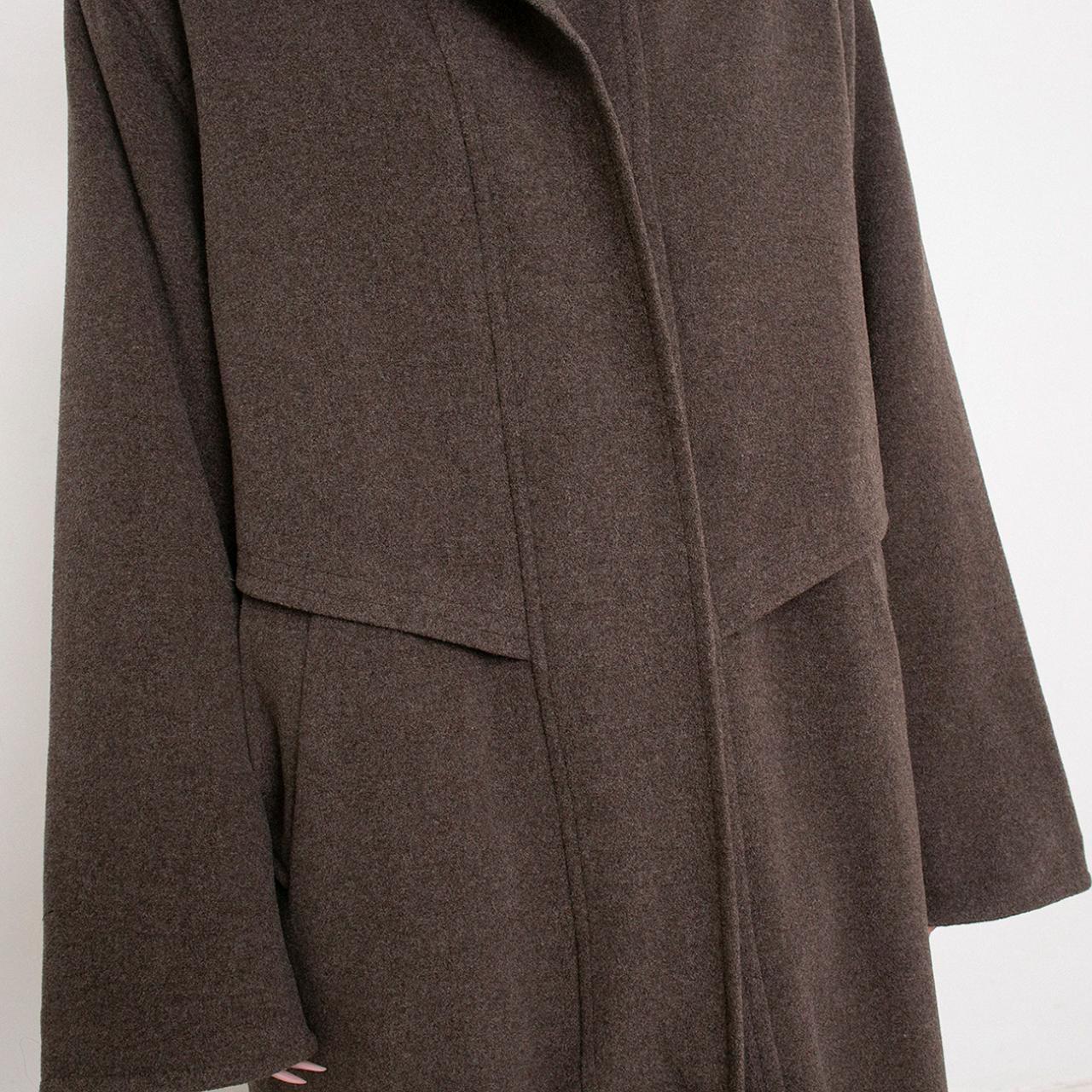 Vintage Wool Coat Long Brown Outerwear Solid Pattern... - Depop