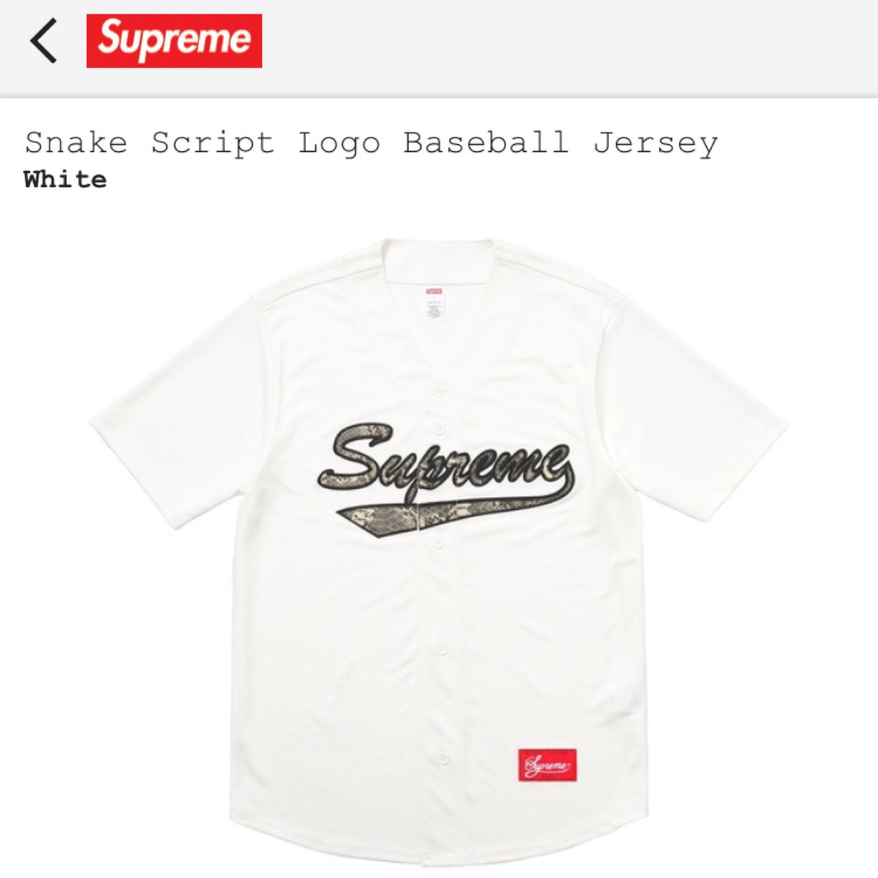 Supreme Snakeskin Baseball Jersey. Size medium.... - Depop