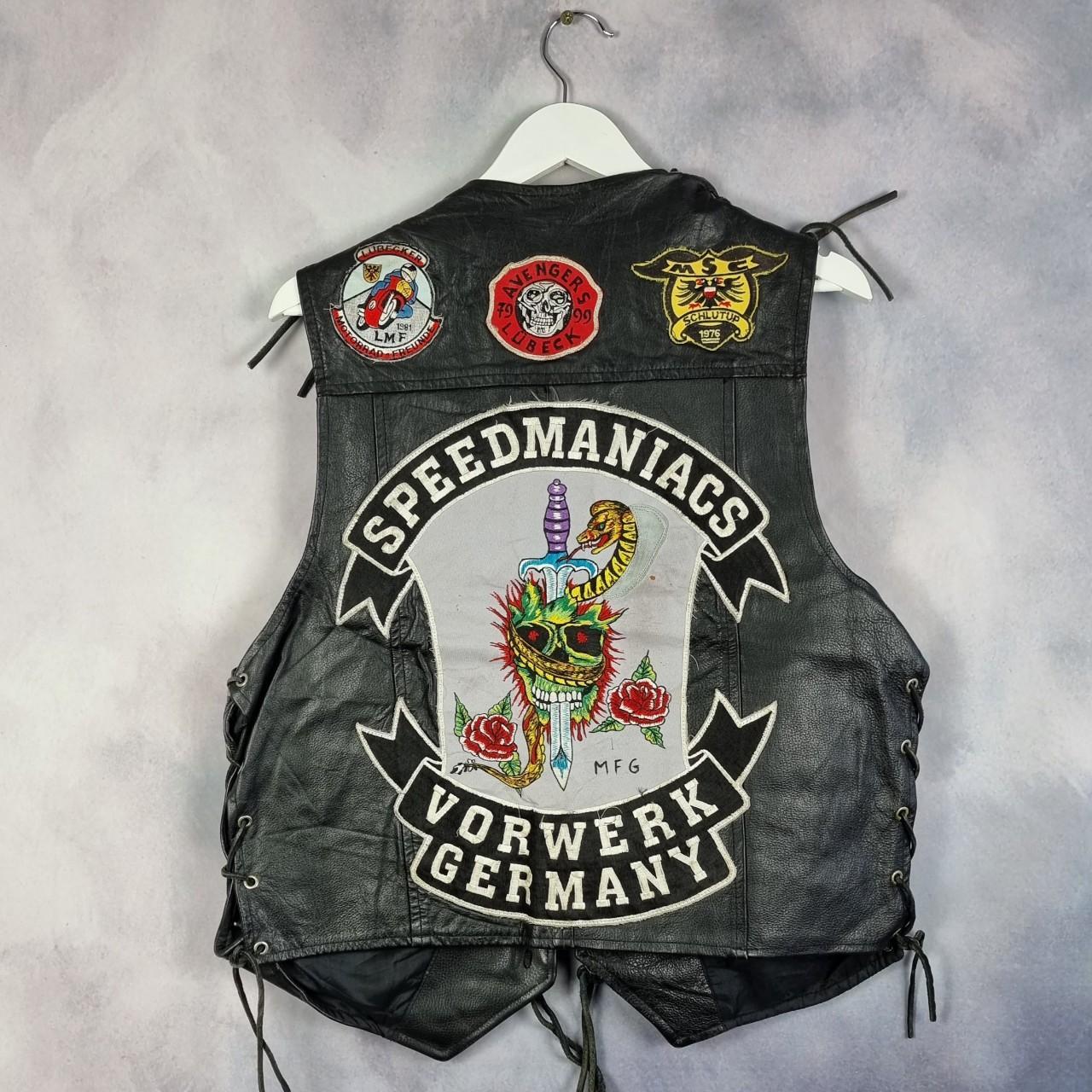 Vintage motorcycle MC biker real leather vest... Depop