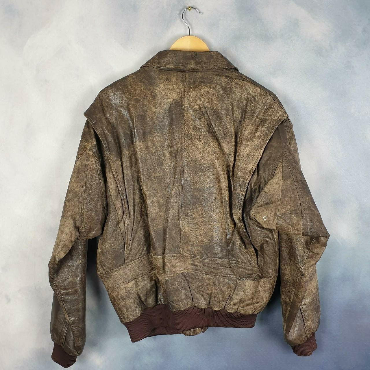 An awesome A-2 flight jacket coat in thick patina... - Depop
