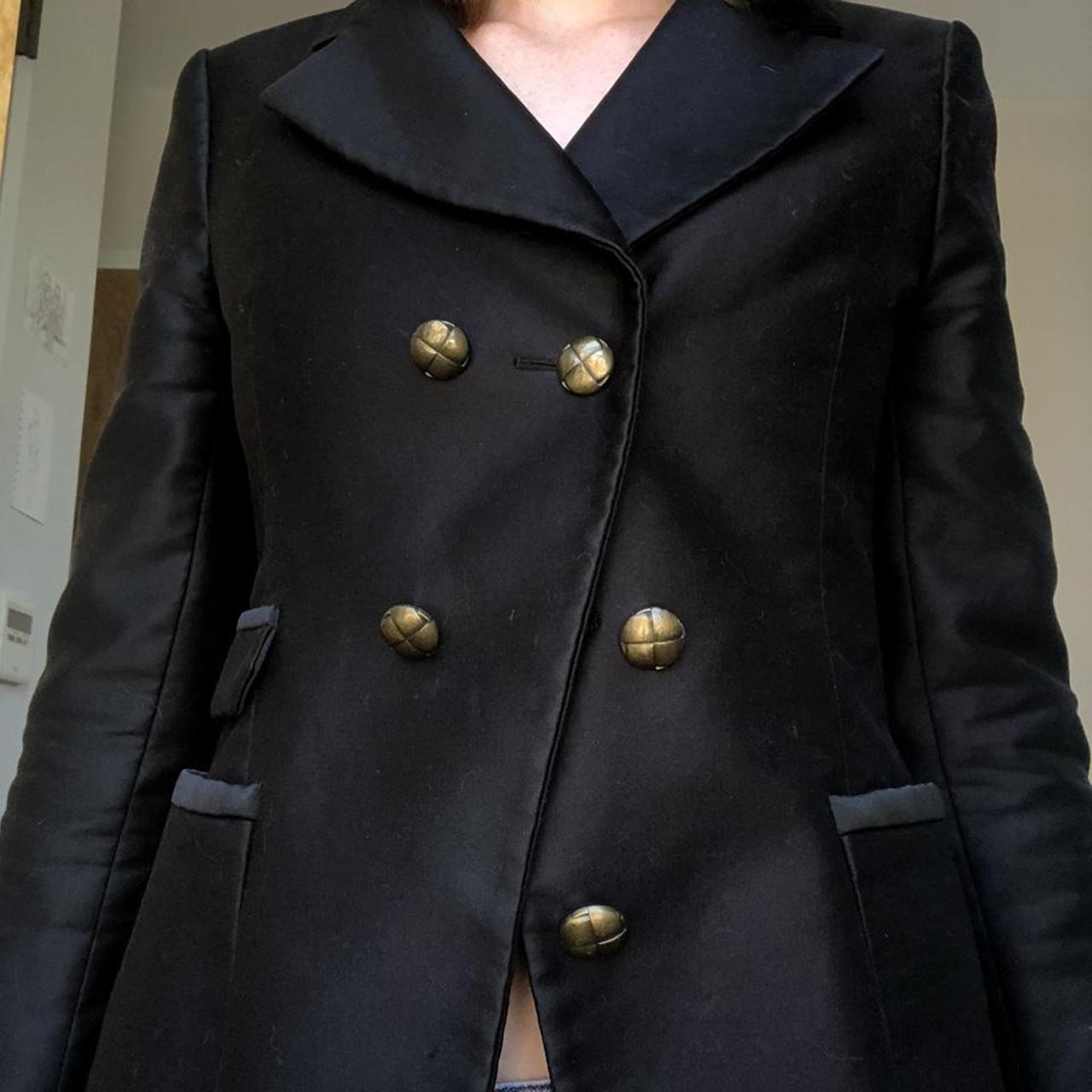 balenciaga silk black blazer details: five metal... - Depop