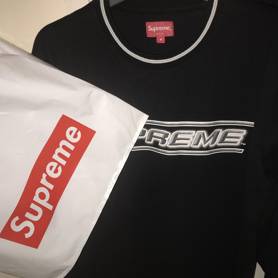 Supreme bevel long sleeve tshirt in black Size... - Depop