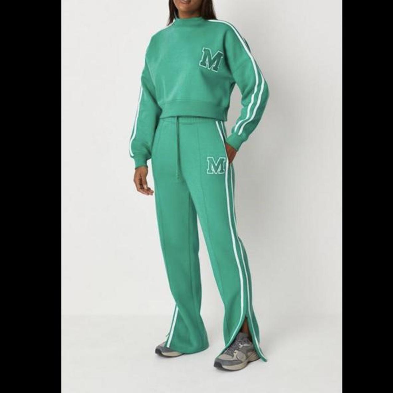 Miss guided green tracksuit joggers and sweatshirt