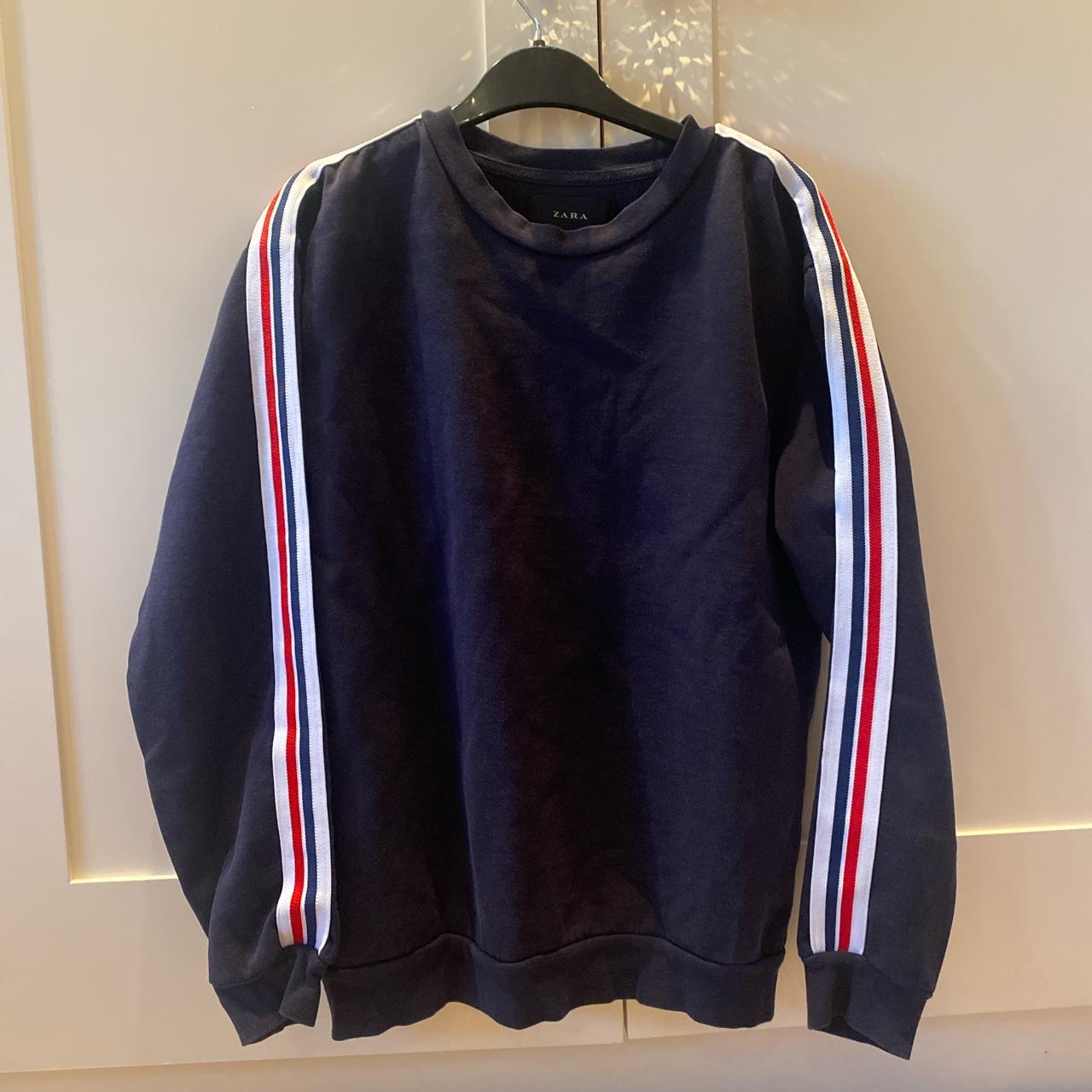 mens ZARA navy sweatshirt Size S - Depop