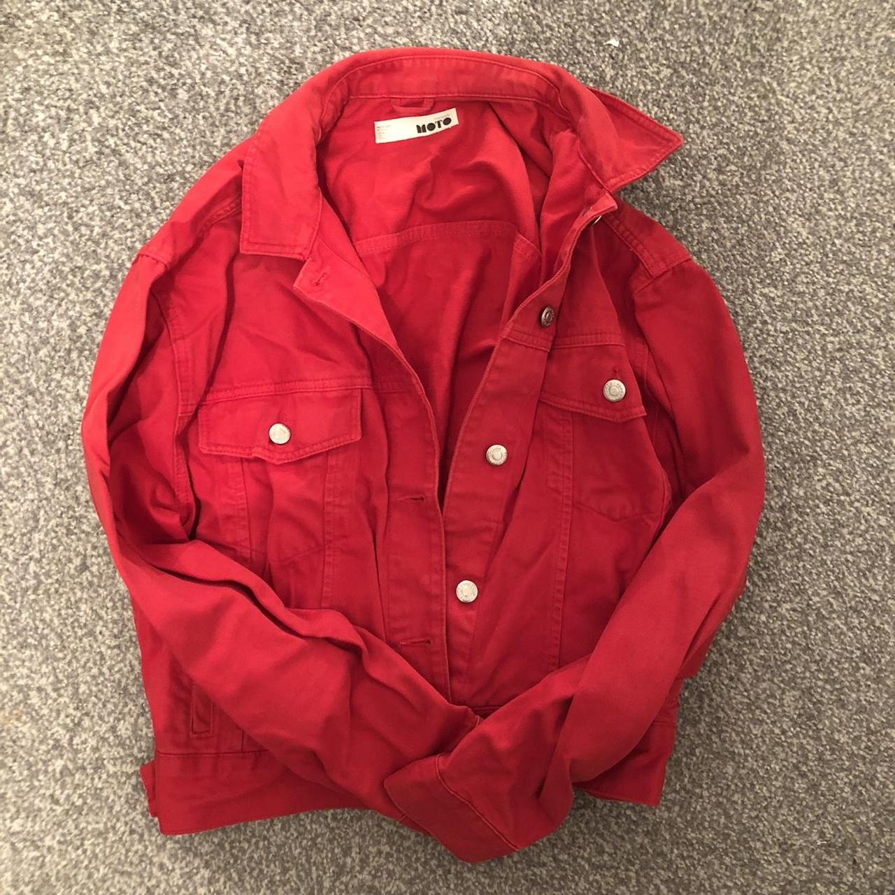 red denim jacket topshop