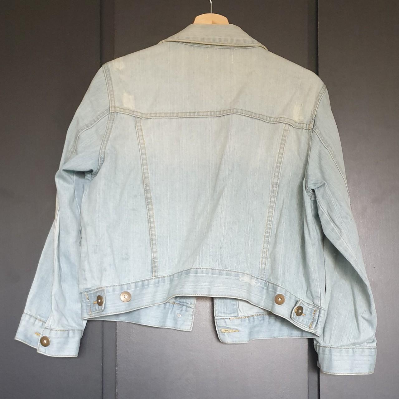 YOURS Light Blue Denim Jacket with distressed... - Depop