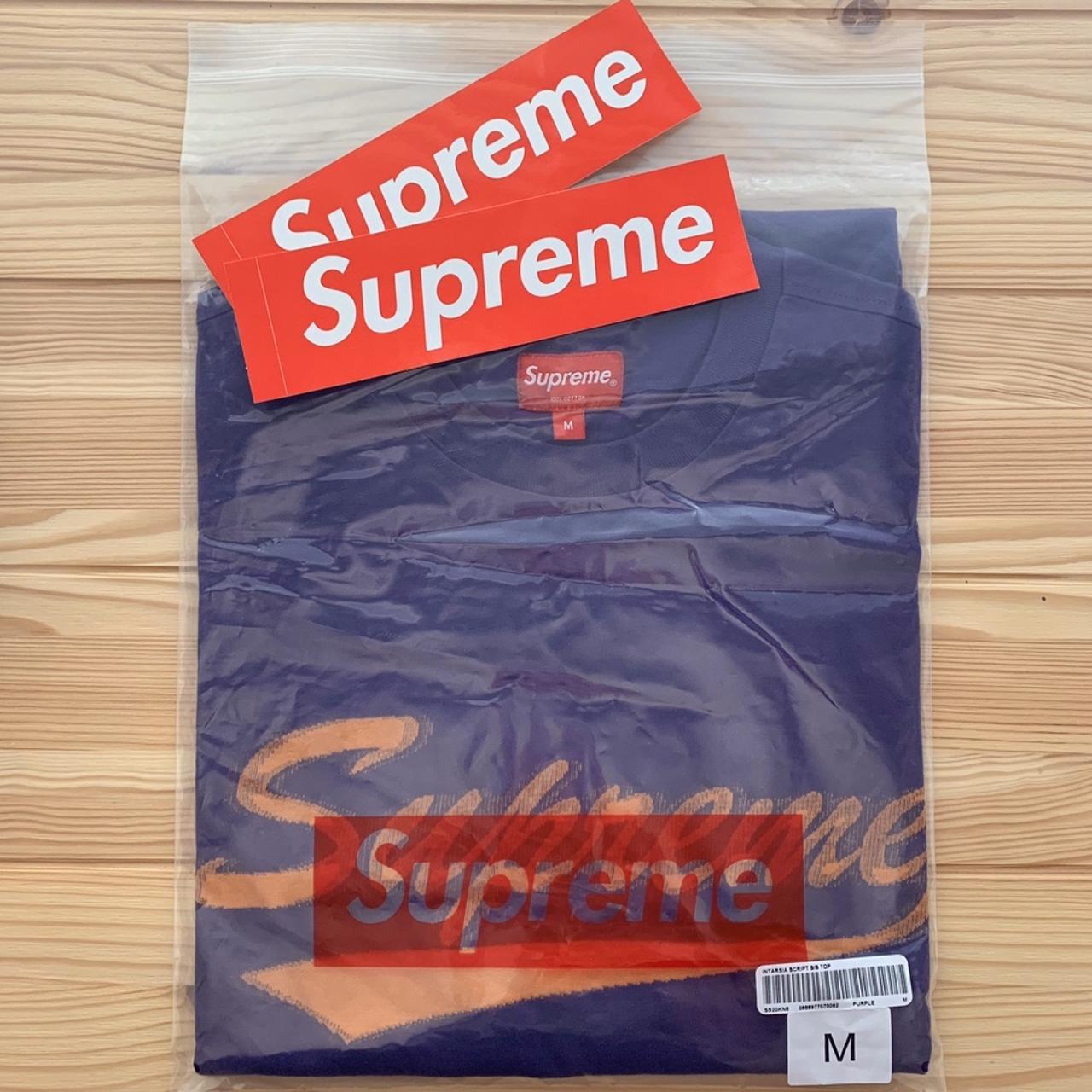 Supreme intarsia hot sale script tee