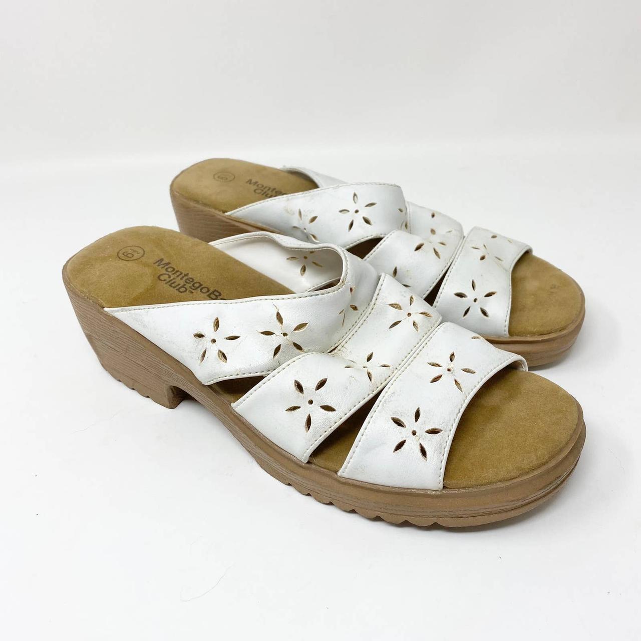 Vintage Y2K Flower Heel Sandals Coconut Girl As... - Depop