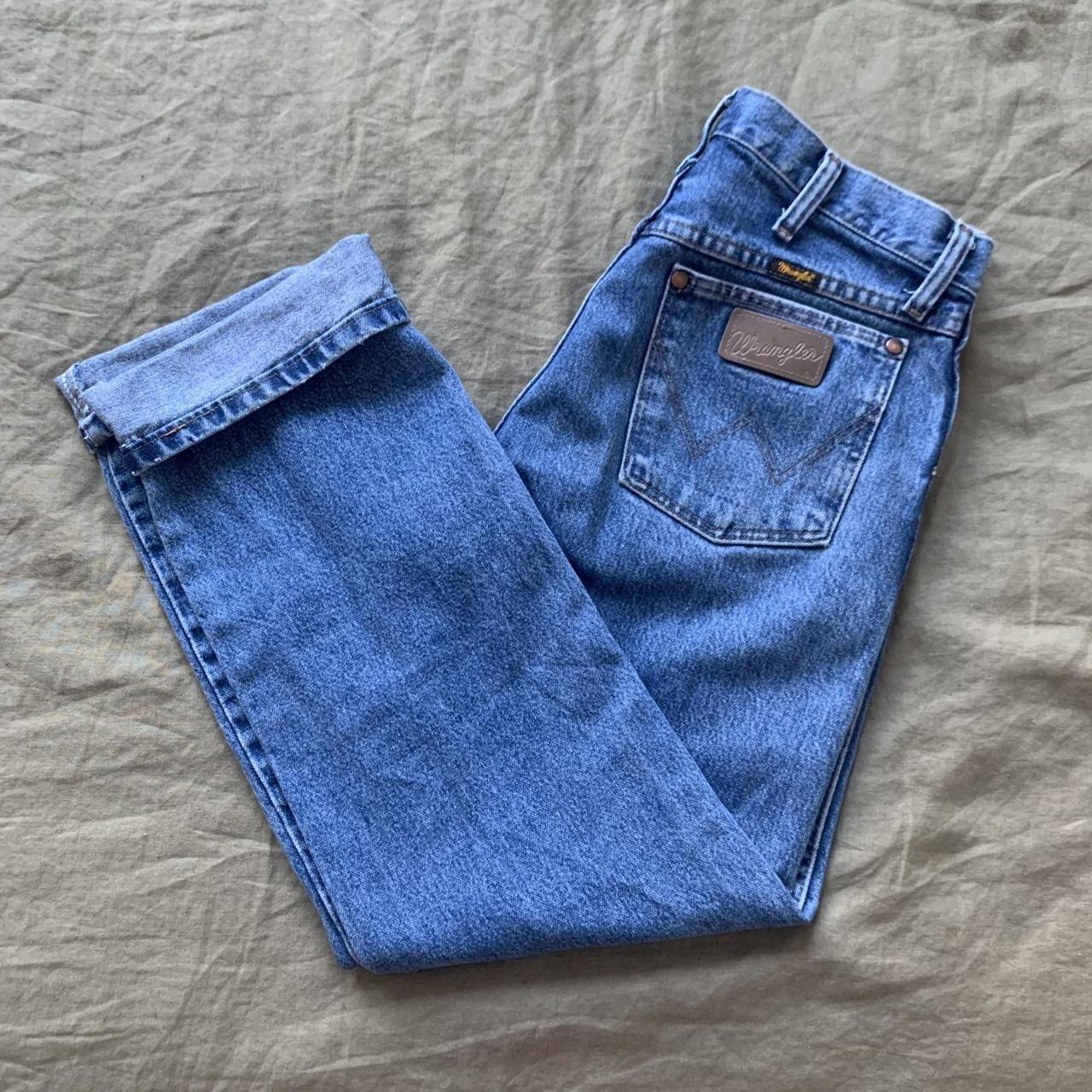 Wrangler denim jeans, midrise. Sturdy material. Size... - Depop