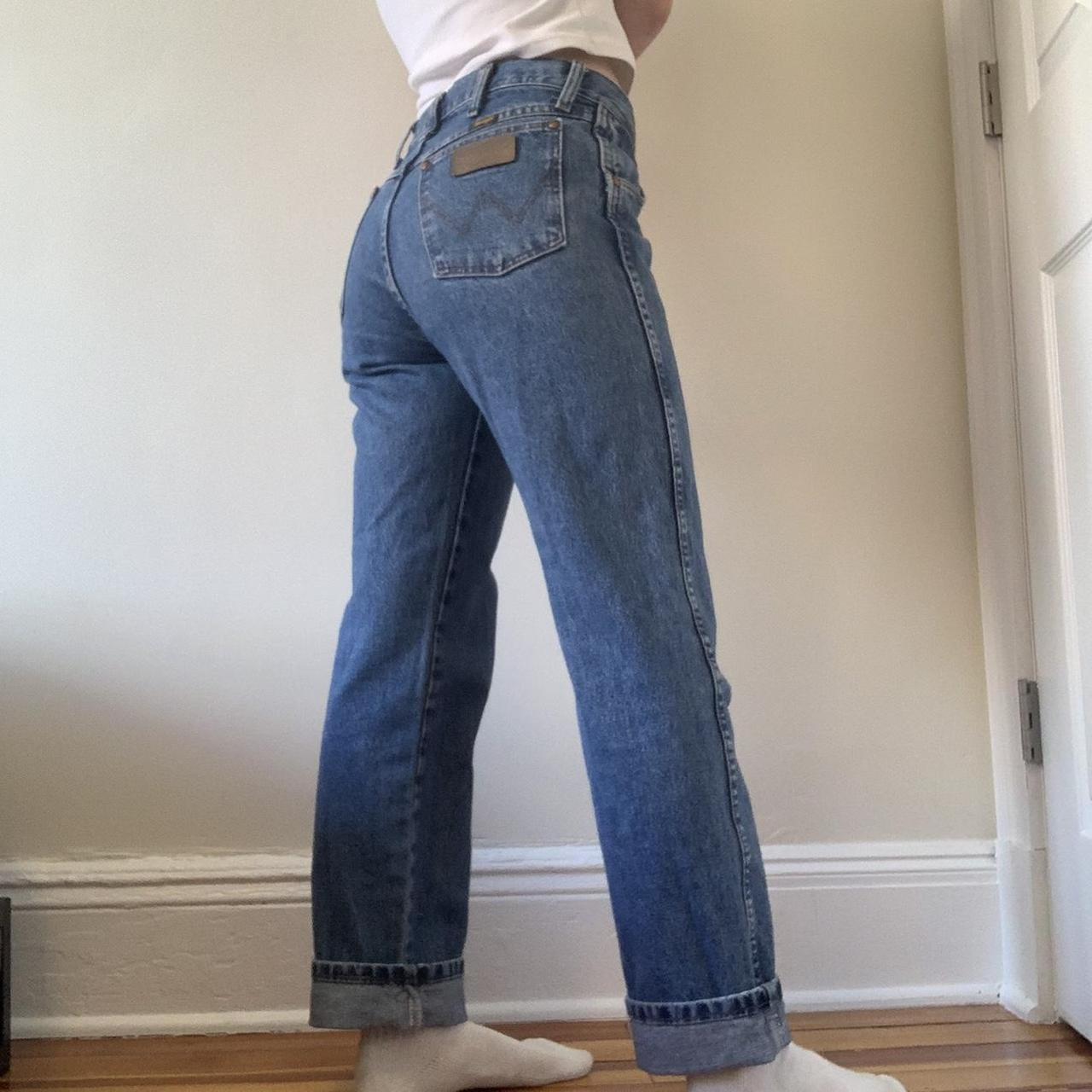 Wrangler denim jeans, midrise. Sturdy material. Size... - Depop