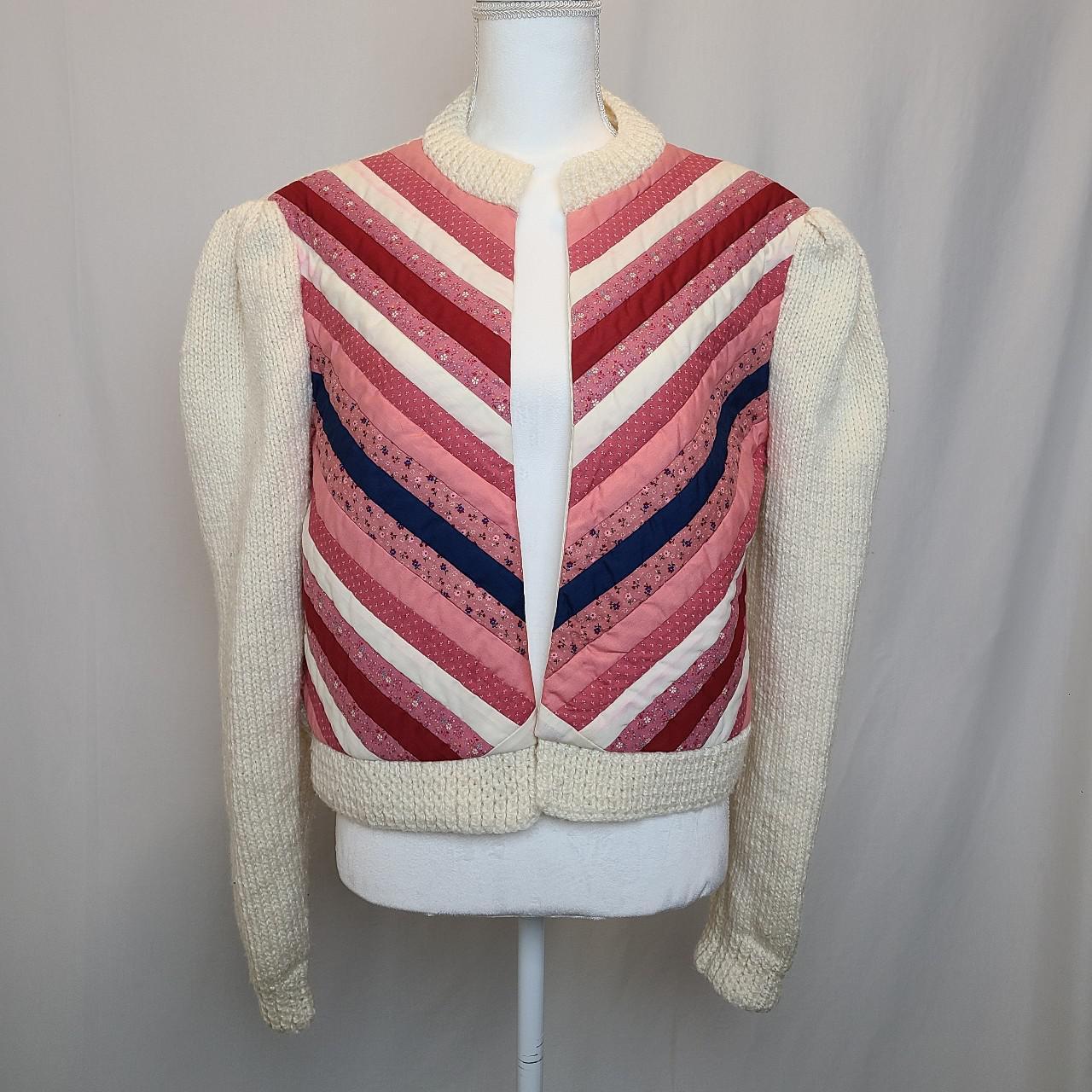 Product Image 1 - Handmade vintage quilted cardigan sweater.