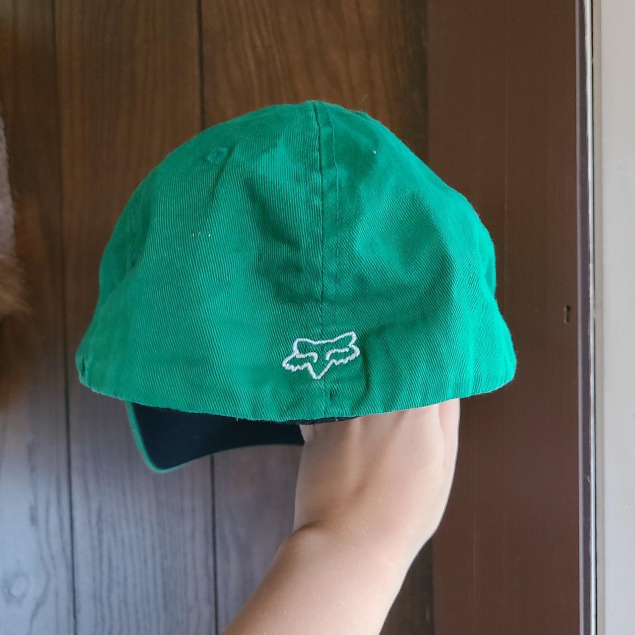 Y2k fox racing hat. Size S/M. Bright green with fox... Depop