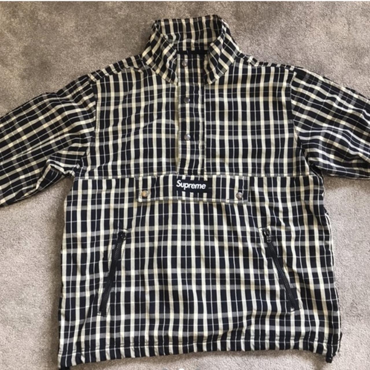 Supreme nylon plaid pullover tan. Size medium, great...