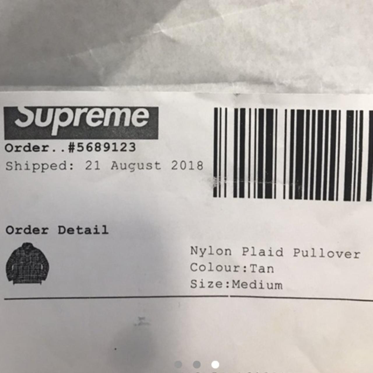 Supreme nylon plaid pullover tan. Size medium, great... - Depop