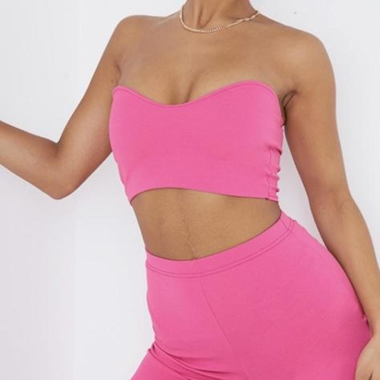 Plt Hot Pink Bandeau Crop Top Brand New Never Worn Depop 