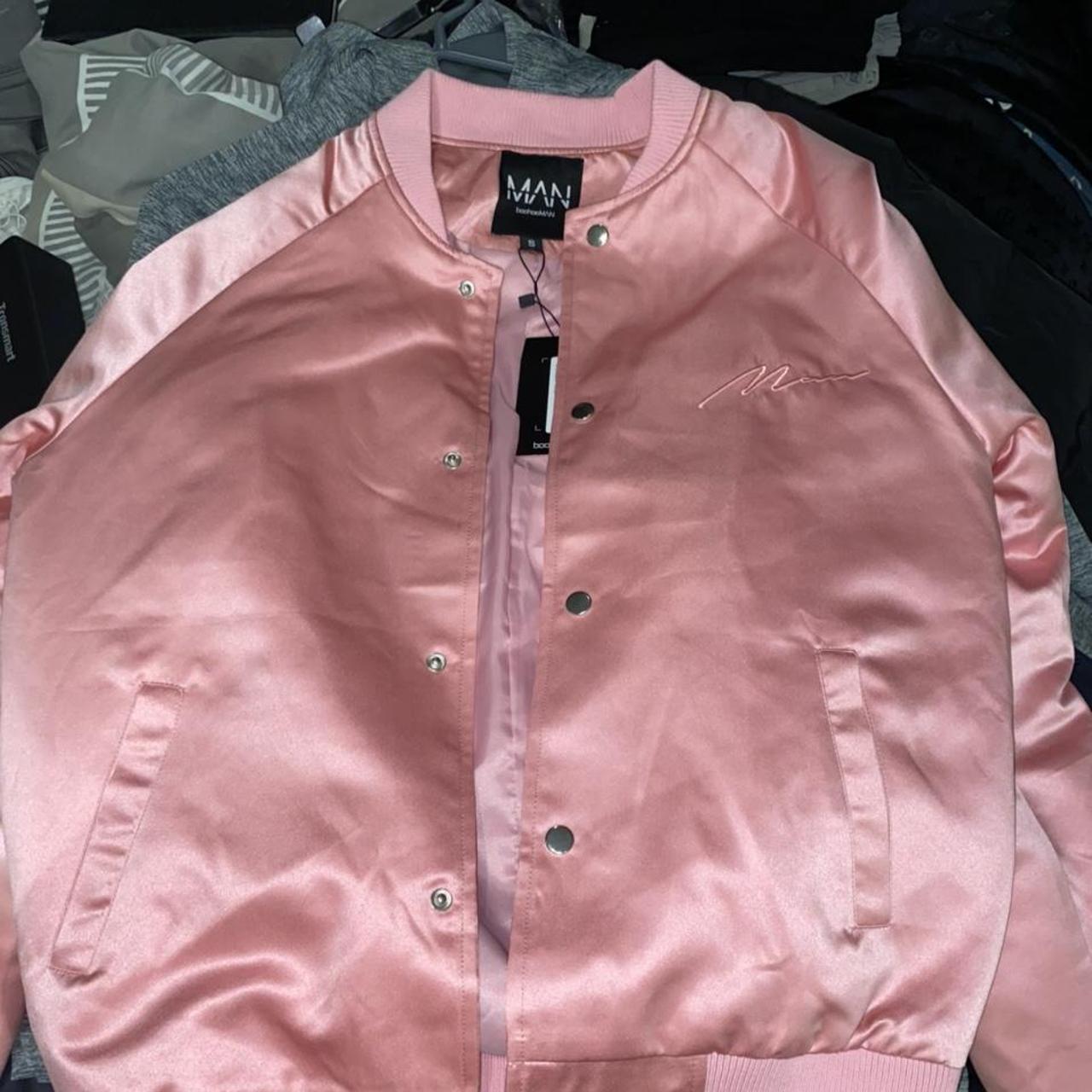 Boohooman pink jacket sale