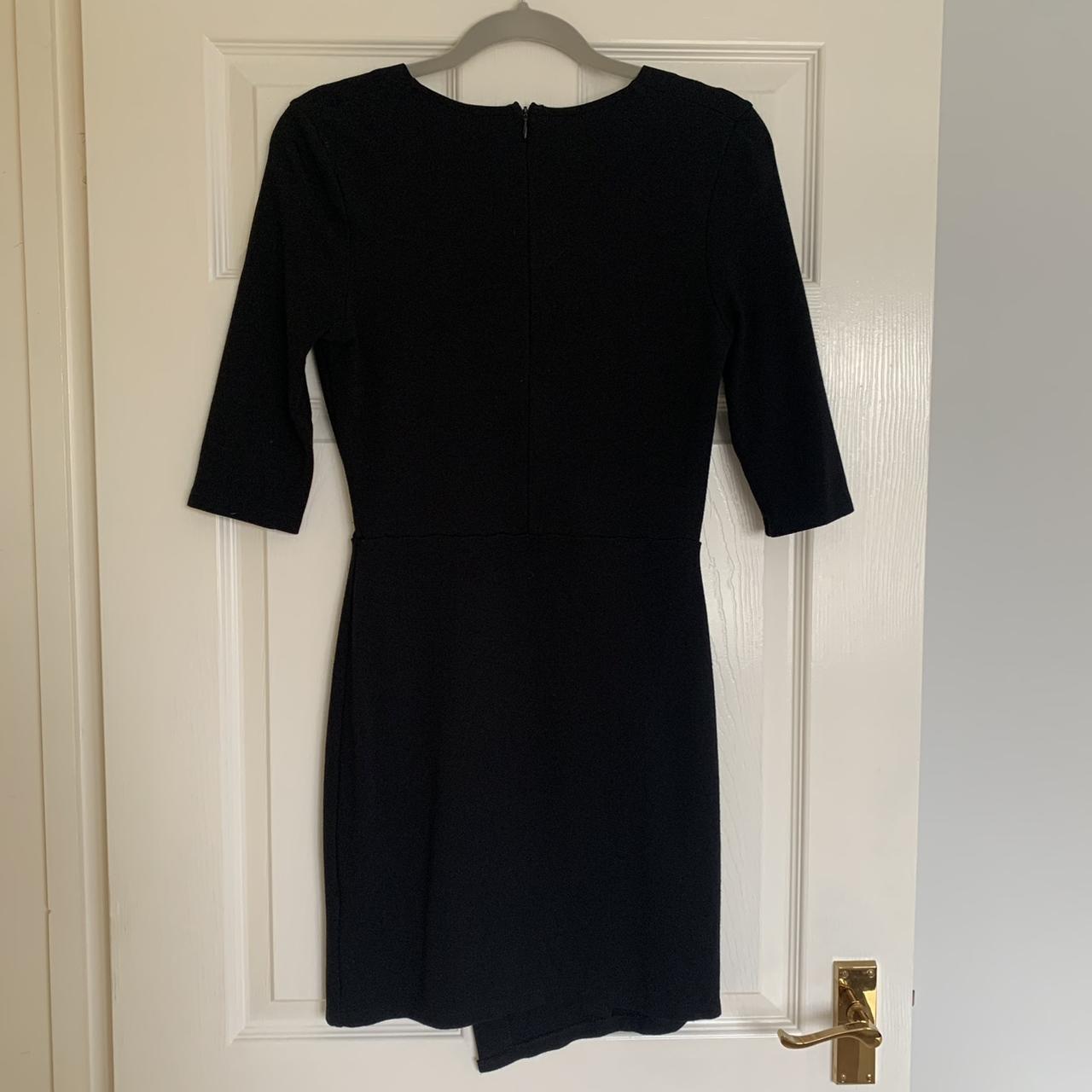 Topshop black wrap dress with three quarter length... - Depop