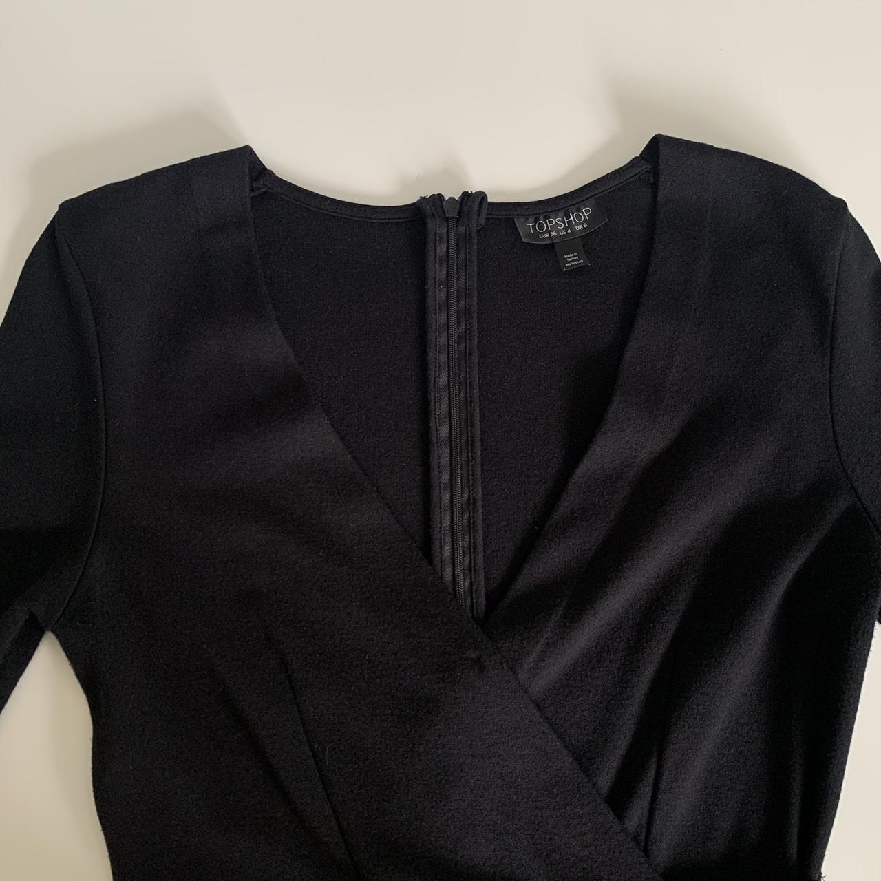 Topshop black wrap dress with three quarter length... - Depop