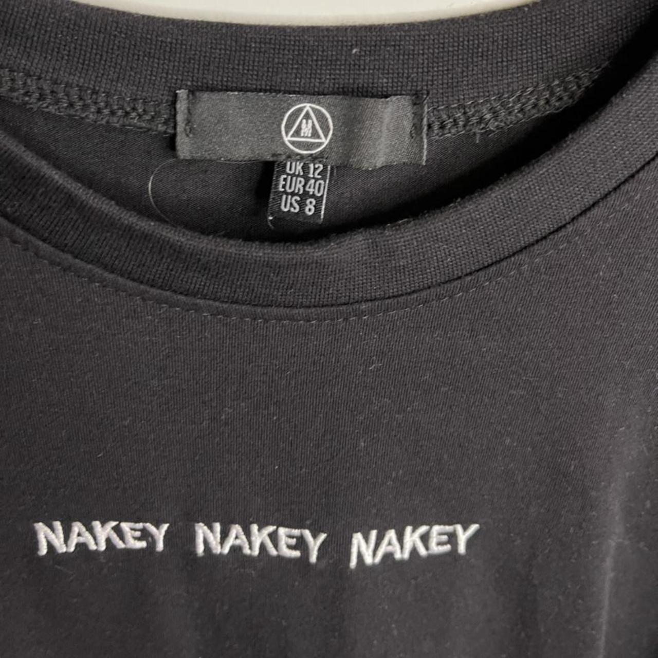 Womens black cropped ‘nakey nakey nakey’ T shirt,... - Depop