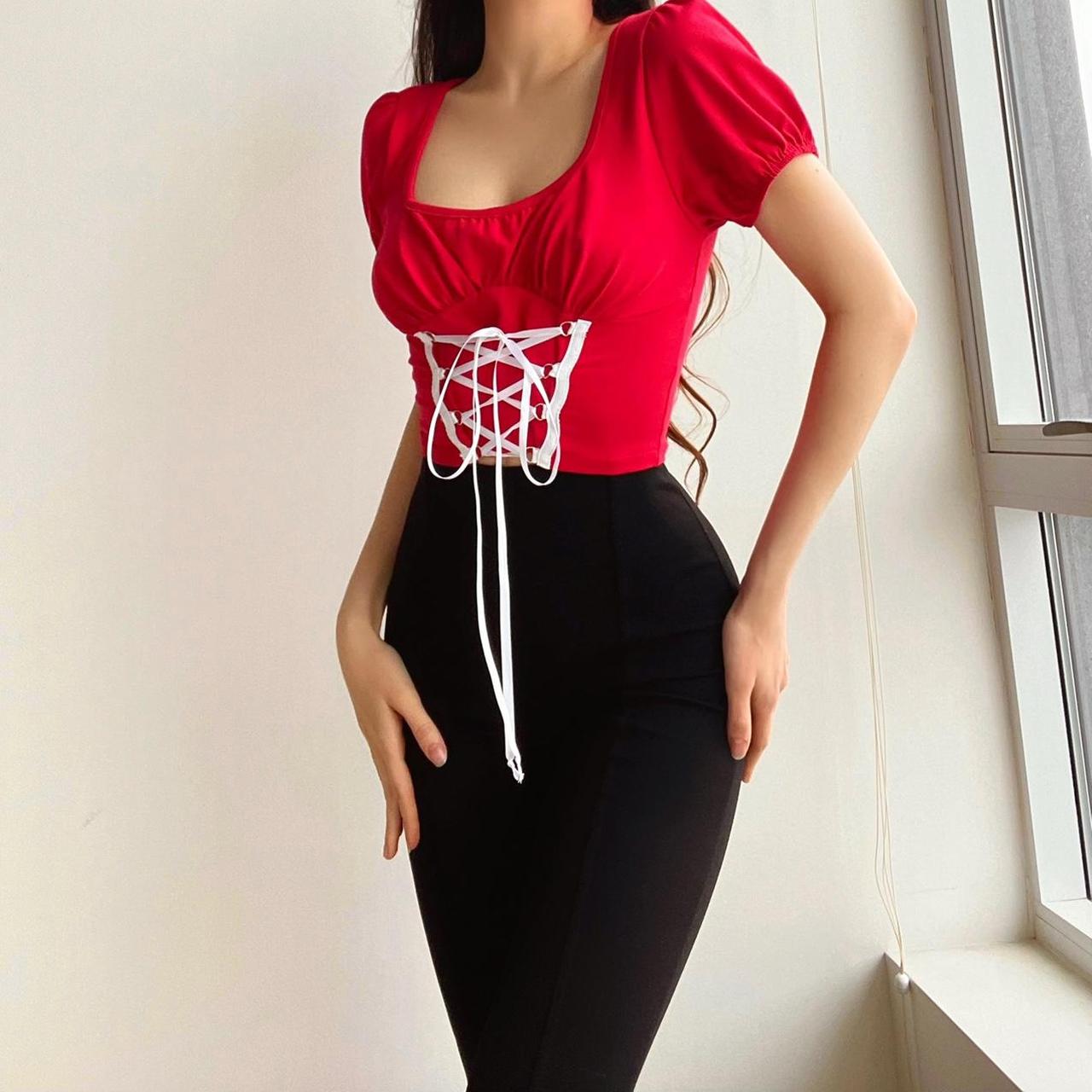 Dolls Kill Red Corset Style Crop Top In Size S Fits Depop 0555