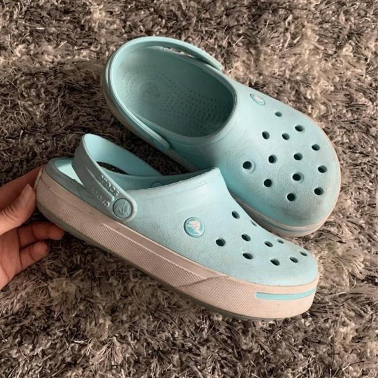 sky blue crocs
