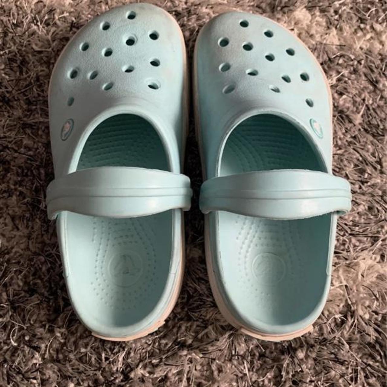 sky blue crocs