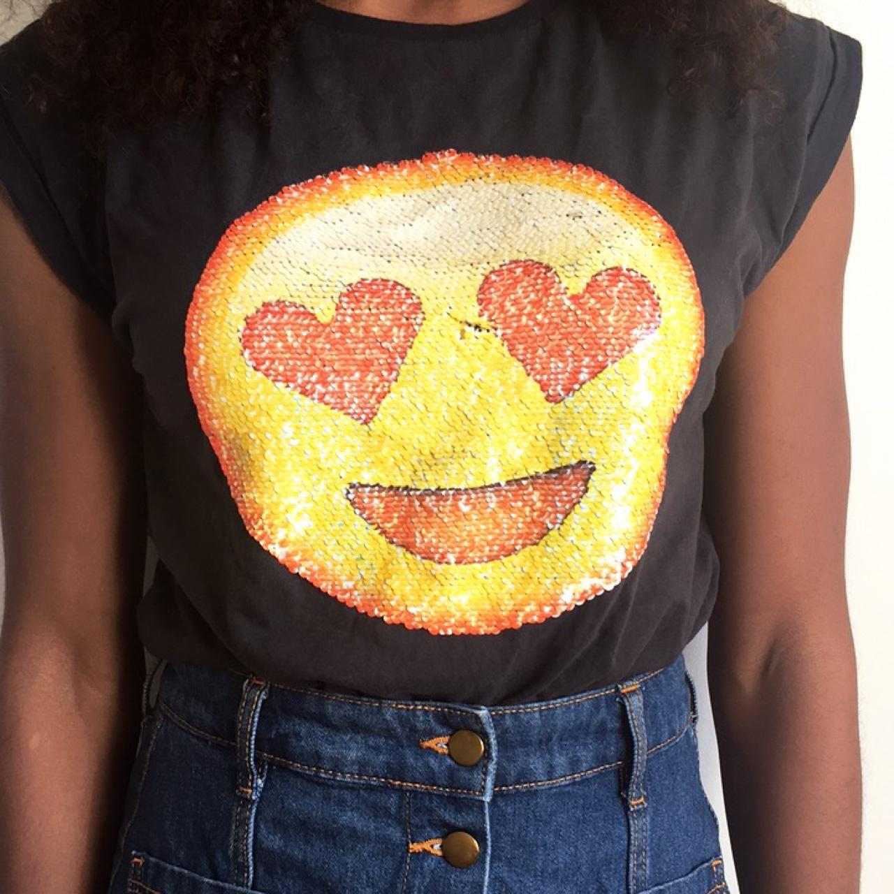 Emoji sequin 2024 t shirt