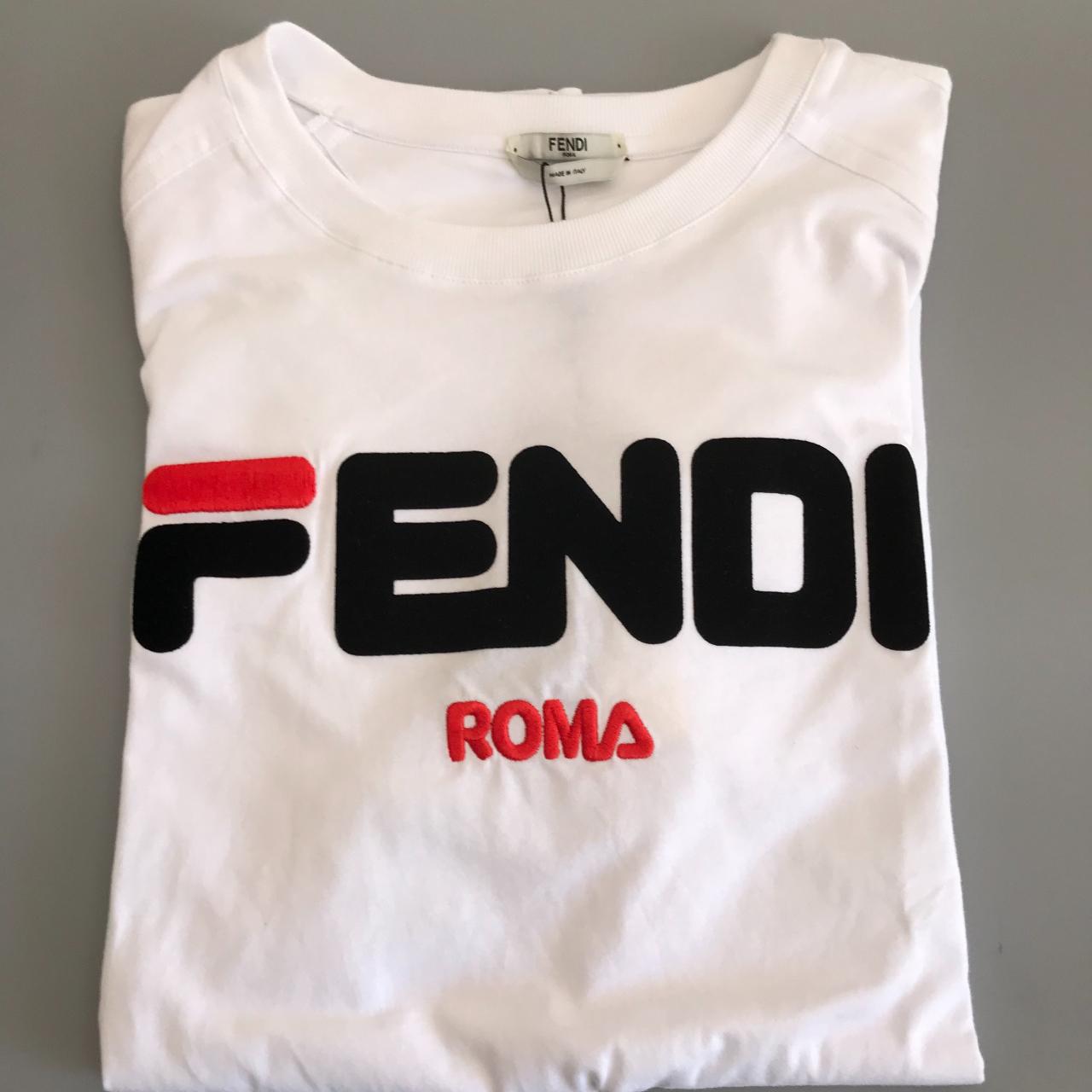 Fendi Mania white cotton jersey t-shirt is - Depop