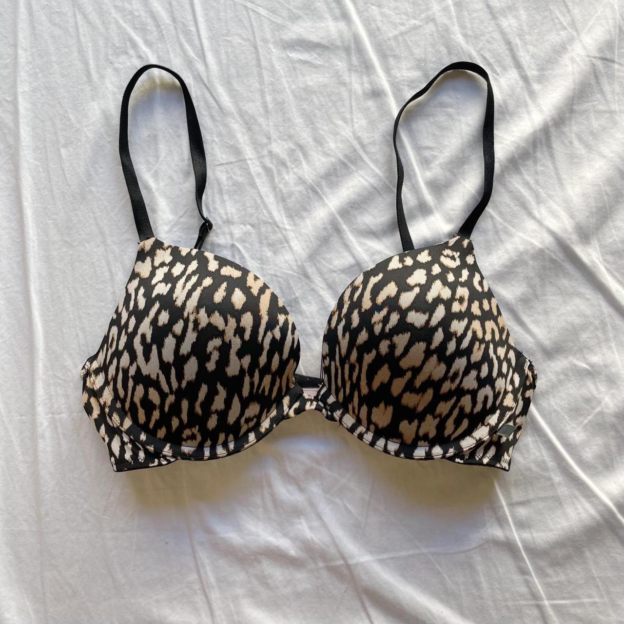 Victoria's Secret leopard/cheetah print padded push up bra, size