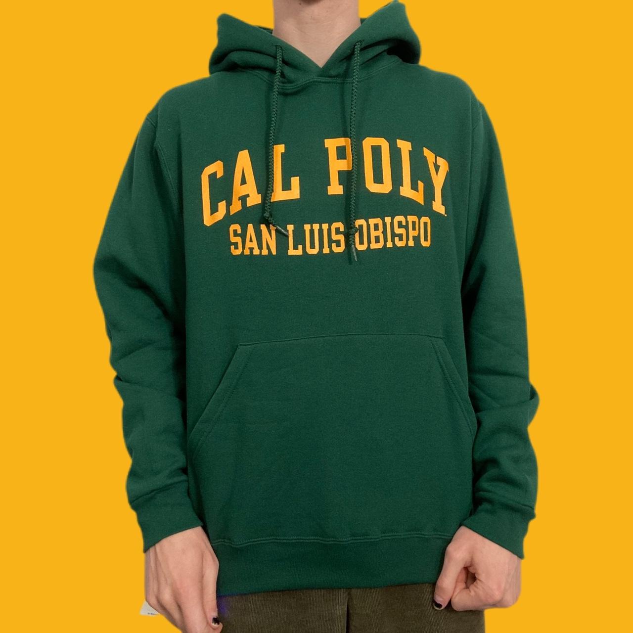 Champion Cal Poly San Louis Obispo Hoodie Adult S Sweatshirt Green Letterman